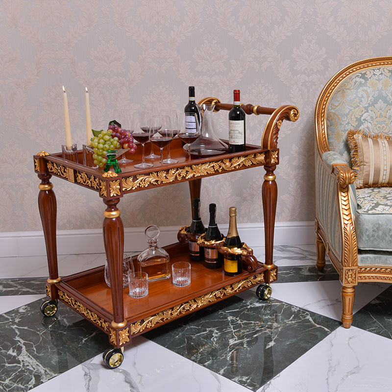 Wooden classic luxury design Bar cart